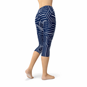 Avesa™ Navy Blue Circuit Capri Leggings