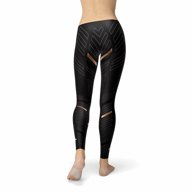 Avesa™ Sports Stripes Black Leggings