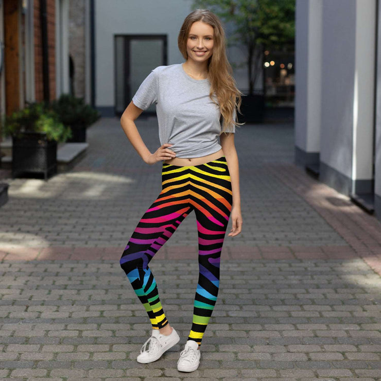 Avesa™ Rainbow Zebra Stripes Leggings