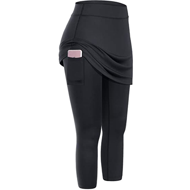 Women Sports Elastic Yoga Skirt Leggings