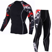 Printed Long Sleeve Gym Suit