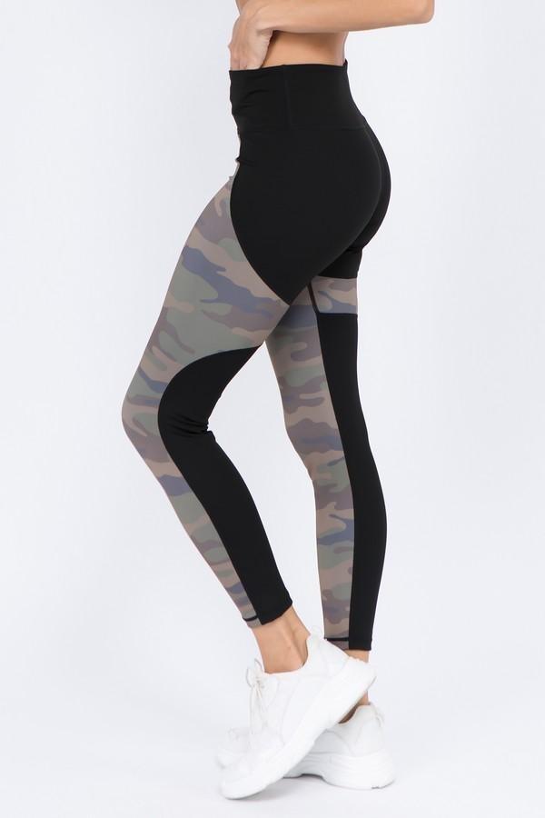 Color Block Camouflage Leggings