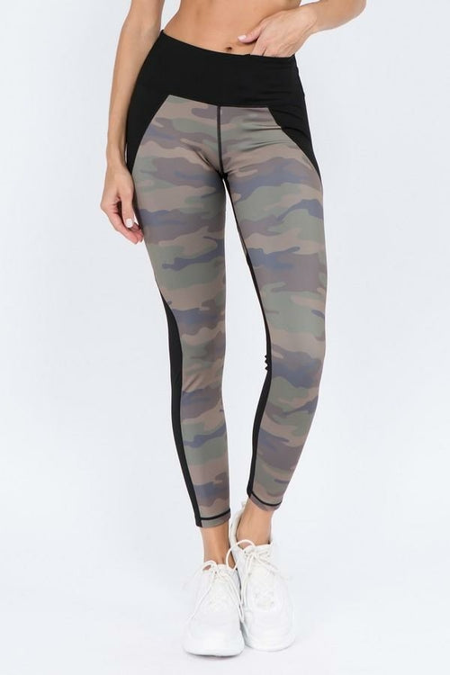 Color Block Camouflage Leggings