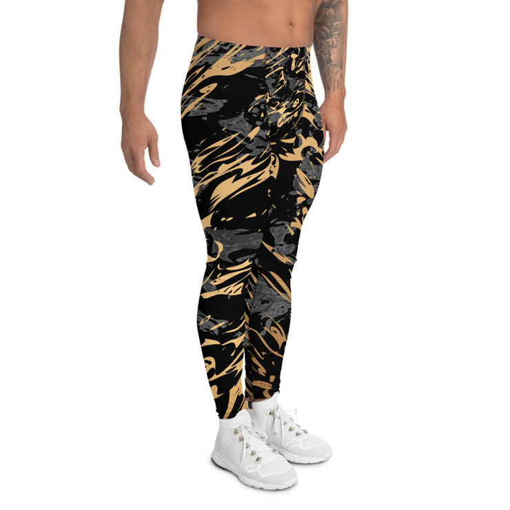 Men Gold Splash & Black Leggings