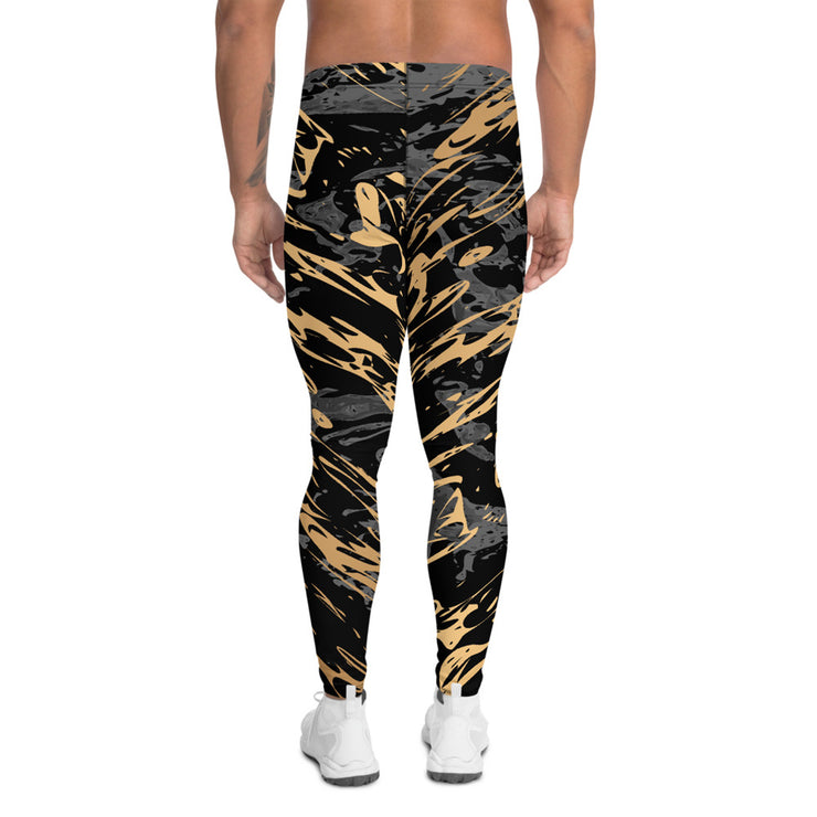 Men Gold Splash & Black Leggings