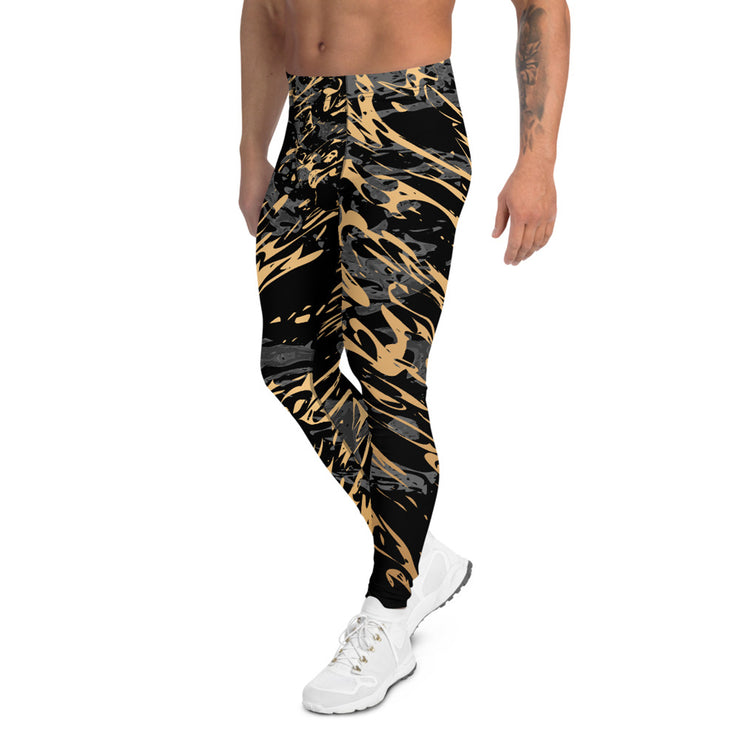 Men Gold Splash & Black Leggings