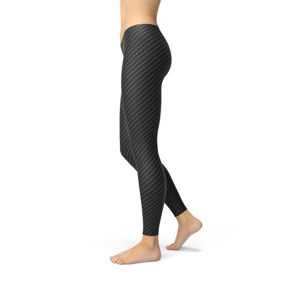 Black Carbon Fiber Leggings