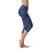 Avesa™ Navy Blue Circuit Capri Leggings